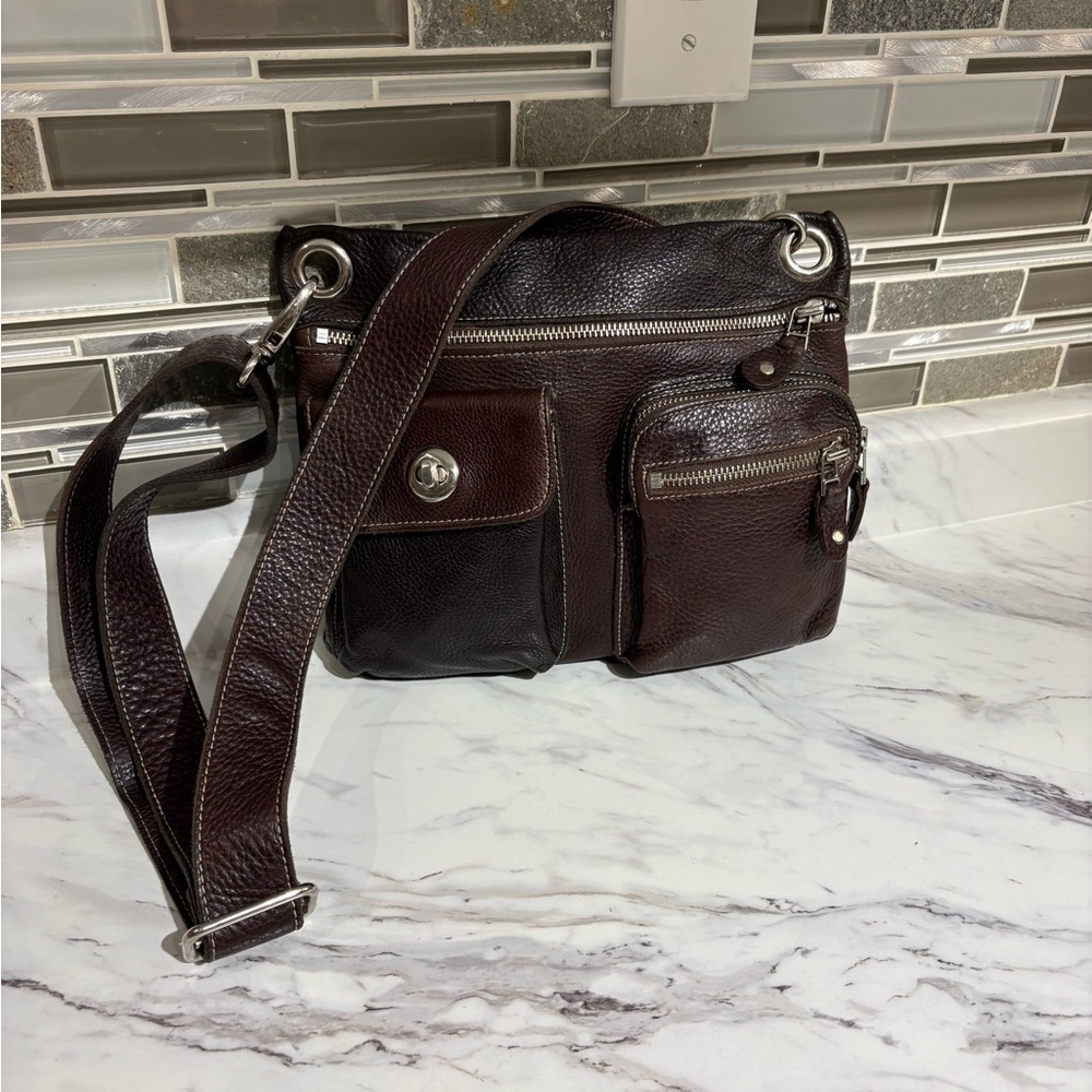 Roots Genuine Leather Village cross body purse
